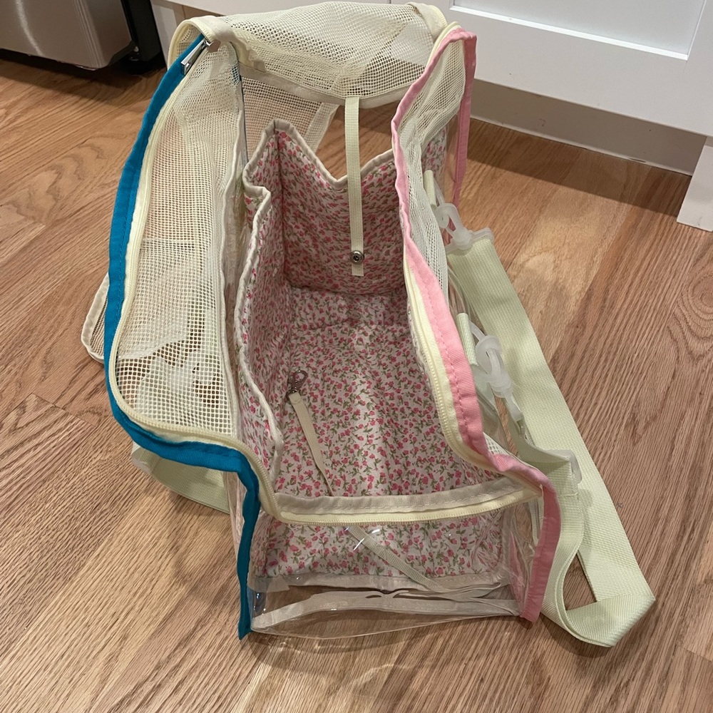 PVC clear pet carrier tote bag